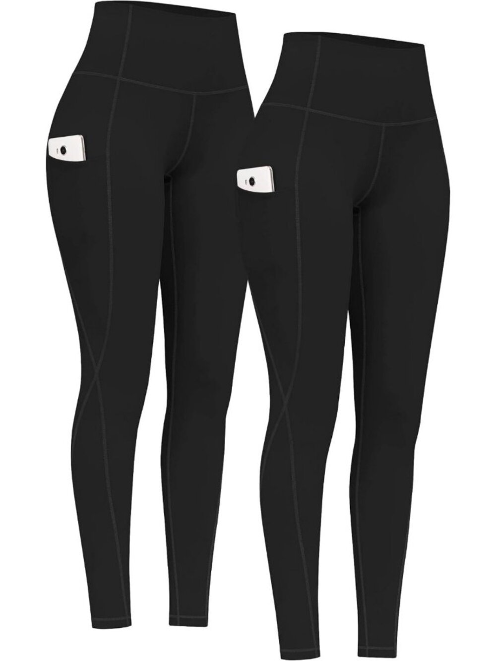 High Waist Yoga Pants with Pockets | Tummy Control Compression Leggings, 4-Way